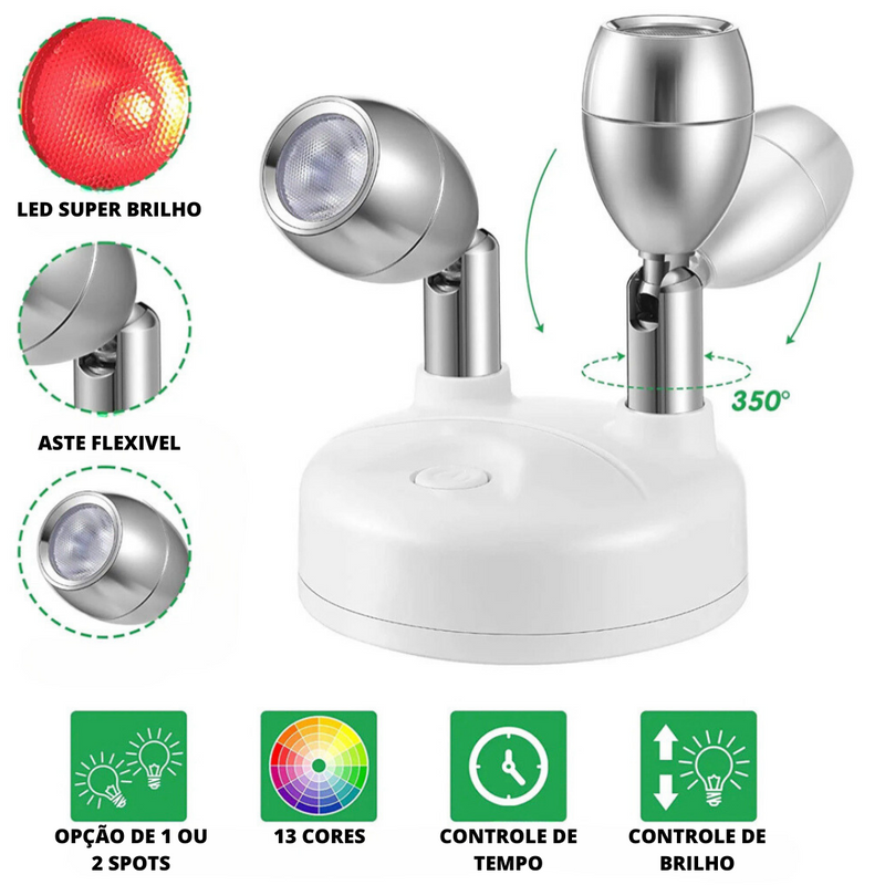 Spot Flexível Led com Controle Remoto Sem Fio